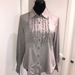 ISAAC MIZRAHI gray blouse
